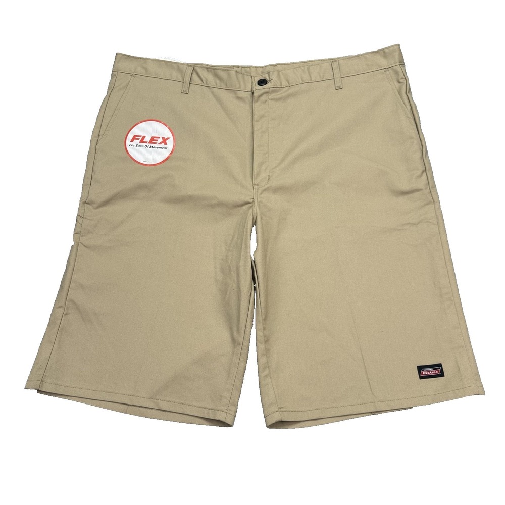 Dickies Shorts Mens 44 Khaki Relaxed Fit Flex Work Chino Lightweight Pockets NWT